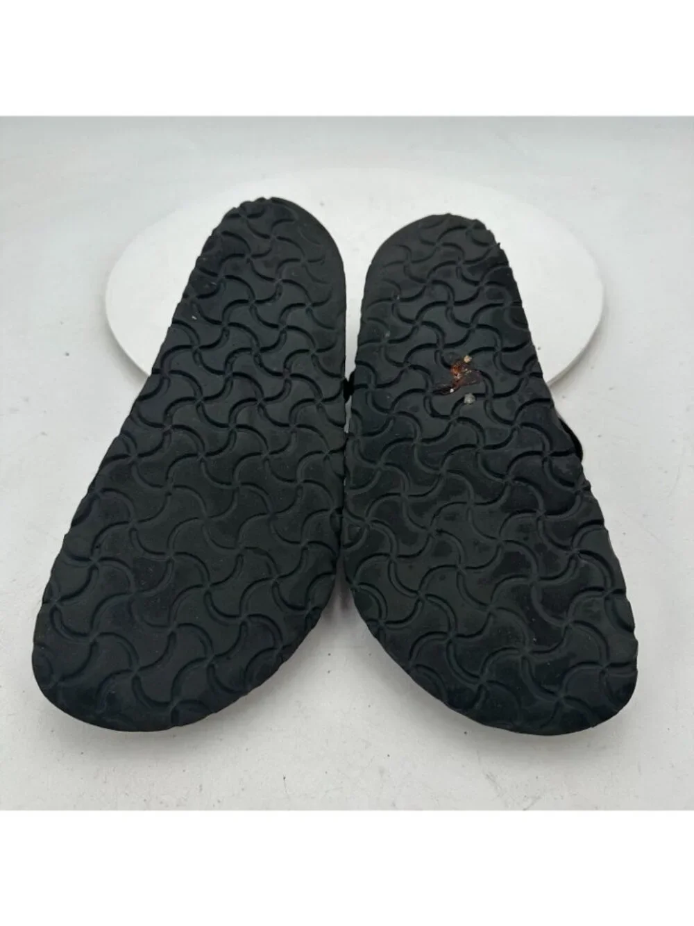 Birkenstock Gizeh Women Size 7 Black Birko-Flor T Strap Thong Leather Sandal